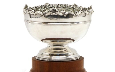 A Silver Mappin and Webb rose bowl