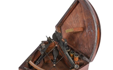 A VICTORIAN PATINATED BRASS SEXTANT