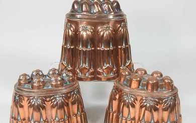 A Victorian copper jelly mould, stamped H. L. & Co,...
