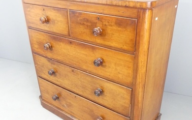 A Victorian mahogany chest of two short and three long drawe...