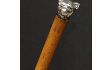 A Victorian silver mounted novelty walking stick, by Brigg, ...