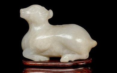 A White Jade Ram-Form Water Dropper