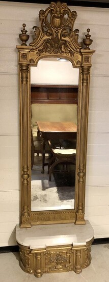 NOT SOLD. A bronced console and mirror. Late 19th century. Total H. 220 cm. W. 60 cm. – Bruun Rasmussen Auctioneers of Fine Art