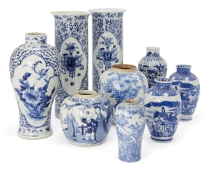 A collection of Chinese and Japanese underglaze...