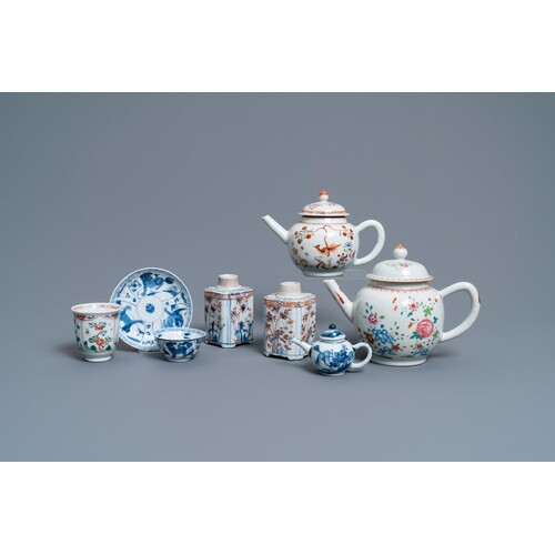 A collection of Chinese blue and white, famille rose, verte ...
