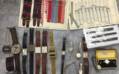 A collection of sixteen watches. Ladies includes 'Accurist', 'Seiko',...