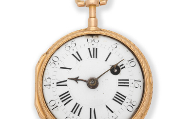 A continental gold key wind open face pocket watch Circa 1790