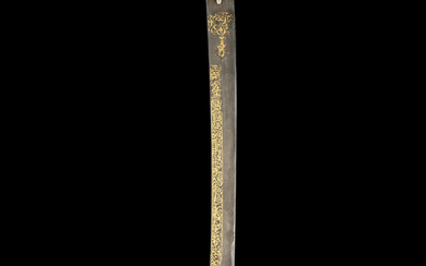 A fine Ottoman gold-inlaid watered-steel sword (kilij) Turkey, the blade...