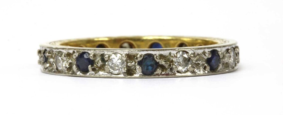 A gold and white gold, sapphire and diamond full eternity ring
