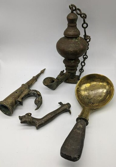 A group of 19th century Indian bronze and brasswares
