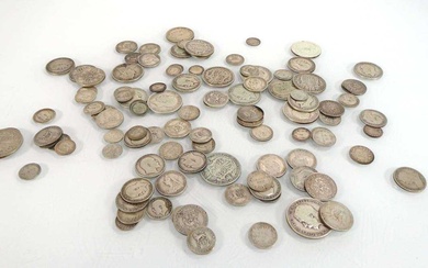 A group of Victorian and later British silver coinage including...