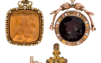 A groups of watch fobs and pendant