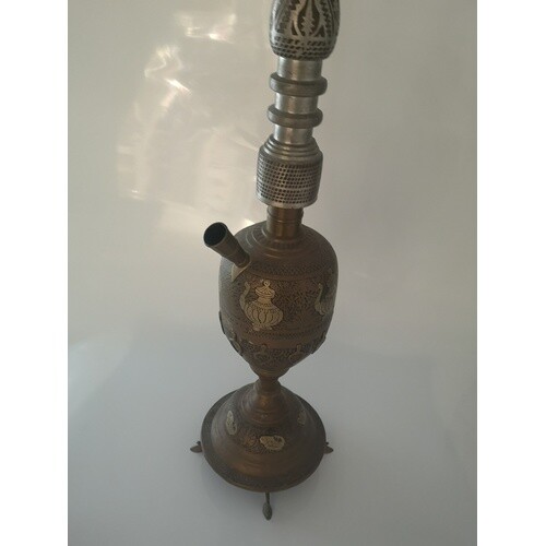 A large Copper and White Metal Hookah pipe. Early to mid 20t...