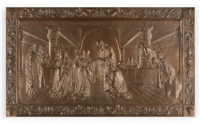 A large Italian copper relief of the Last Supper, second half 19th...