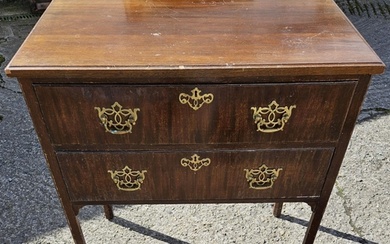 A late 19th Century Mahogany two drawer Chest along with oth...