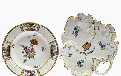 A leaf bowl and plate - Frankenthal, 2nd half of the 18th century