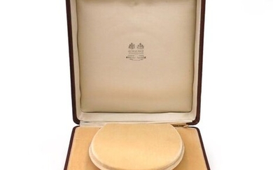 A leather fitted tiara case by Chaumet, the brown leather...