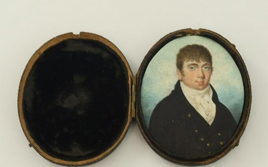 A mid 19th Century oval portrait miniatu