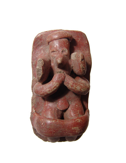 A nice Colima figure of a man with dental problems