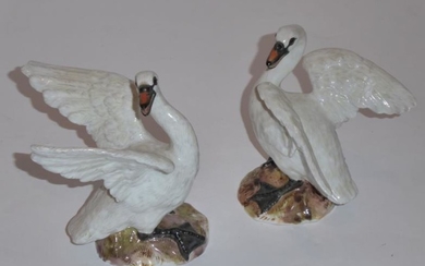 A pair of 19th century Meissen porcelain models of...
