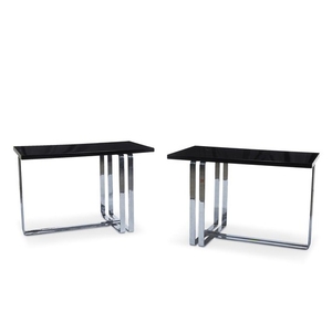 A pair of Art Moderne chromed metal and lacquered...