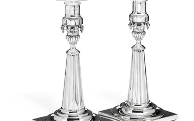 SOLD. A pair of German Louis XVI silver candlesticks. Maker Jeremias Balthasar Heckenaur, Augsburg 1791-1793. (2) – Bruun Rasmussen Auctioneers of Fine Art