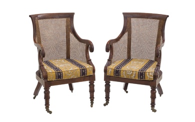 A pair of Louis Philippe armchairs 20th C