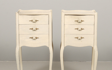 A pair of dressers and bedside tables, Rococo style, second half of the 20th century.