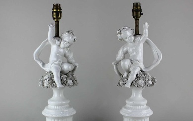 A pair of vintage Italian ceramic table lamps