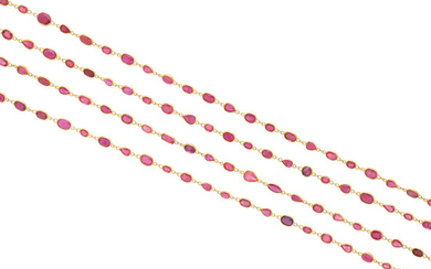 A ruby longchain necklace