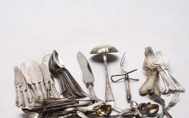 A set of cutlery set pieces, nickel silver, “Vaasa”, 20th century.