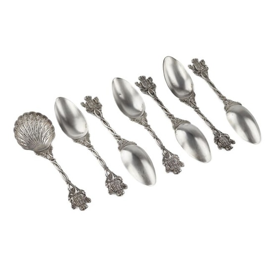 A set of silver spoons from the Scandinavian service of Prince Yusupov. Alex Gueyton. Paris, 19th