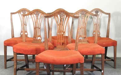 A set of six early 20th century dining chairs, of...