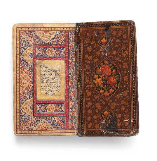 A small illuminated Qur'an Qajar Persia, dated AH 1236/AD 1820-21...