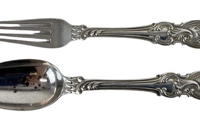 AARON HADFIELD & SON; a Victorian hallmarked silver matching fork...