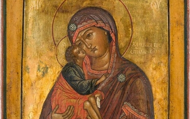 AN ICON SHOWING THE DONSKAYA MOTHER OF GOD Russian,...