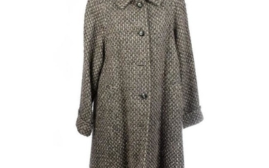 AQUASCUTUM - a vintage calf length wool tweed coat.