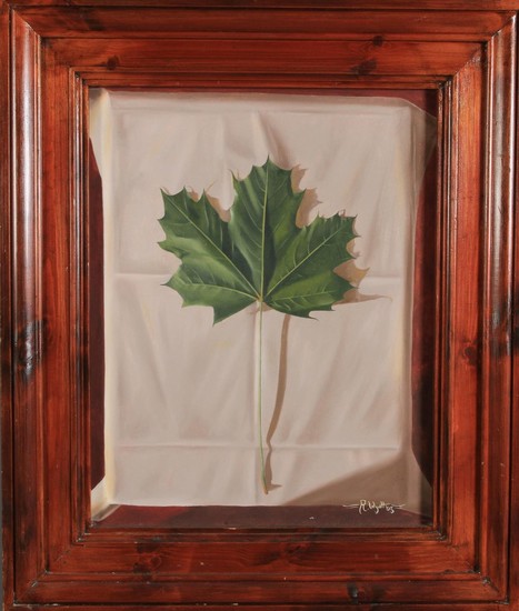 ARR ROBERT J WYATT (b.1936) Study of maple leaf, on a cloth,...