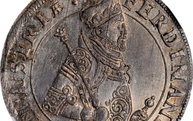 AUSTRIA. Taler, ND (1564-95). Hall Mint. Ferdinand II as Archduke. NGC MS-63+.