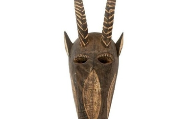 African Gabon Kwele Antelope Initiation Wood Mask