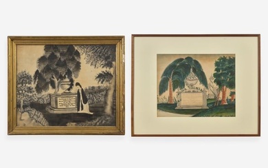 American School 19th century, Two Mourning works from Massachusetts