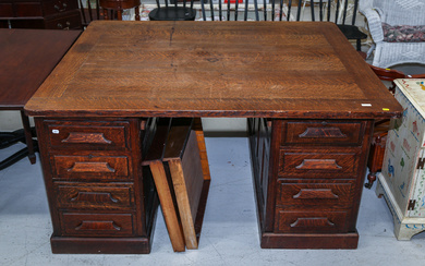 An American Quartersawn Oak Partners' Desk