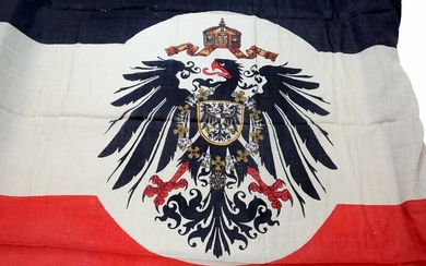 An Imperial German flag: the 'Last German flag to fly over Duala', 1915. In wool bunting, meas...