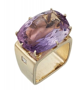 An amethyst and diamond ring, by H...
