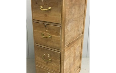 An early 20th century, oak four drawer filing cabinet, with ...