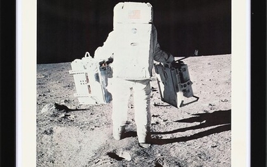 SOLD. An original NASA colour offset photography of the Apollo 11 astronaut Edwin "Buzz" Aldrin....