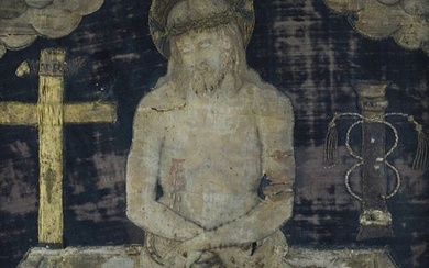 Anonimo, XVIII sec., Cristo nel sepolcro e simboli della Passione