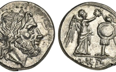 Anonymous, Victoriatus, Sicily, ca. 211-208 BC; AR (g 3,00; mm...