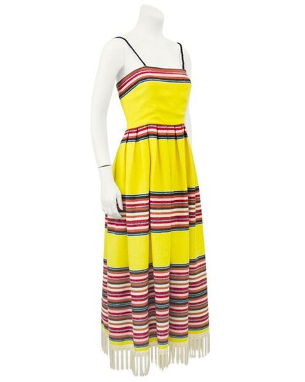 Anonymous Yellow Mexican Blanket Maxi Dress