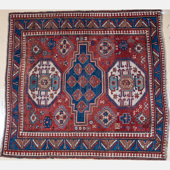 Antique Caucasian Kazak Wool Rug